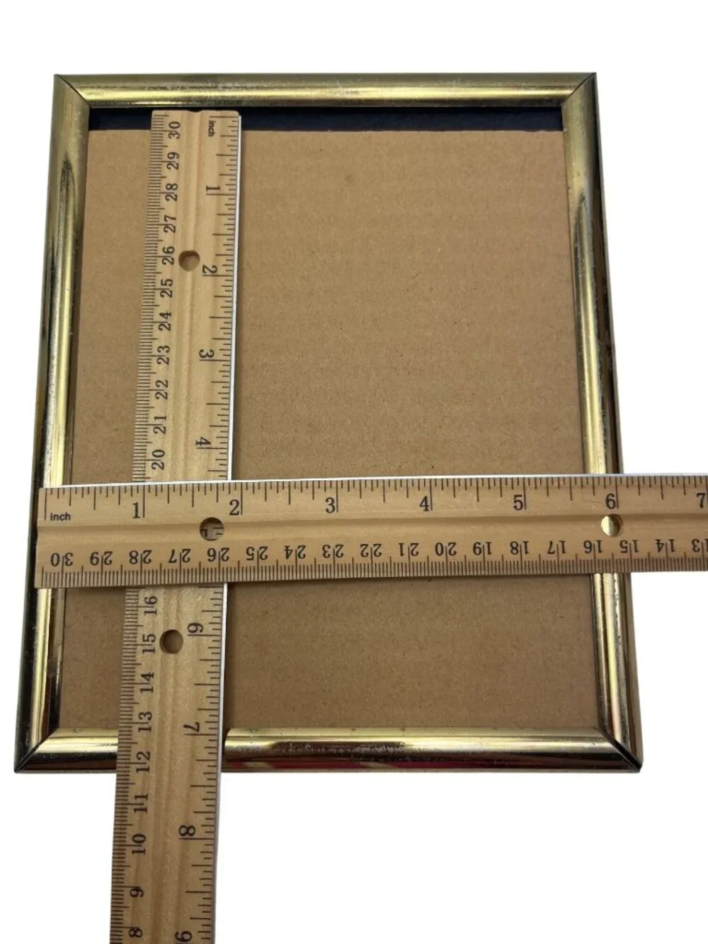 Gold-Tone 5x7 Picture Frame Easel Back & Cardboard Insert Classic No Glass 21d